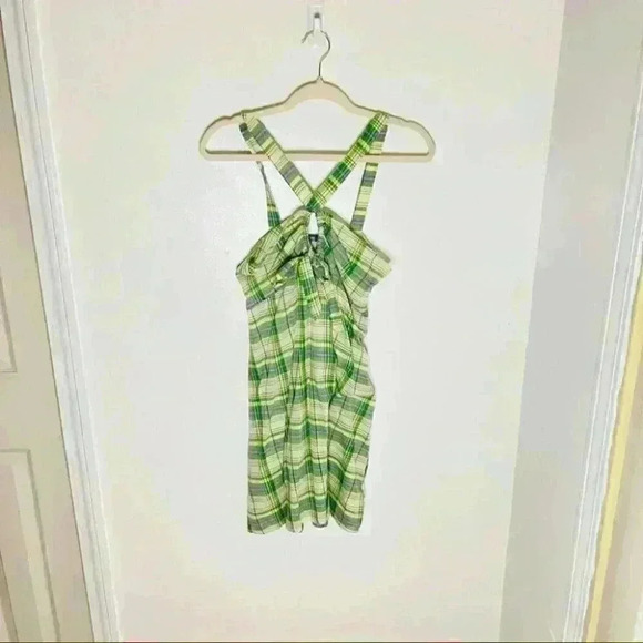 NWT Urban Outfitters Plaid Mini Dress with Keyhole - Picture 2 of 7